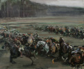 Original title:    Artist Alfred Munnings Title English: Charge of Flowerdew's Squadron Description English: Nearly three-quarters of the Canadian cavalry involved in this attack against German machine-gun positions at Moreuil Wood on 30 March 1918 were killed or wounded. This included Lieutenant G.M. Flowerdew, Lord Strathcona's Horse, who was awarded the Victoria Cross for leading the charge. Unable to break the trench deadlock and of little use at the front, cavalry remained behind the lines for much of the war. During the German offensives of March and April 1918, however, the cavalry played an essential role in the open warfare that temporarily confronted the retreating British forces. Date 1918 Medium oil on canvas Dimensions Height: 50.7 cm (20 in). Width: 61.3 cm (24.1 in). Current location Canadian War Museum Native name Canadian War Museum / Musée canadien de la guerre Location Ottawa Co